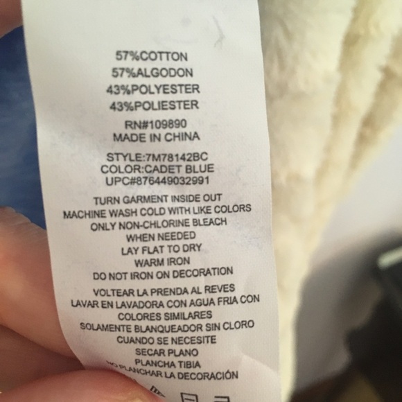 Seven 7 Beaded Burnout Top Sheer Long Sleeved Gauzy Blue Small Sequins Fairycore - Picture 6 of 8